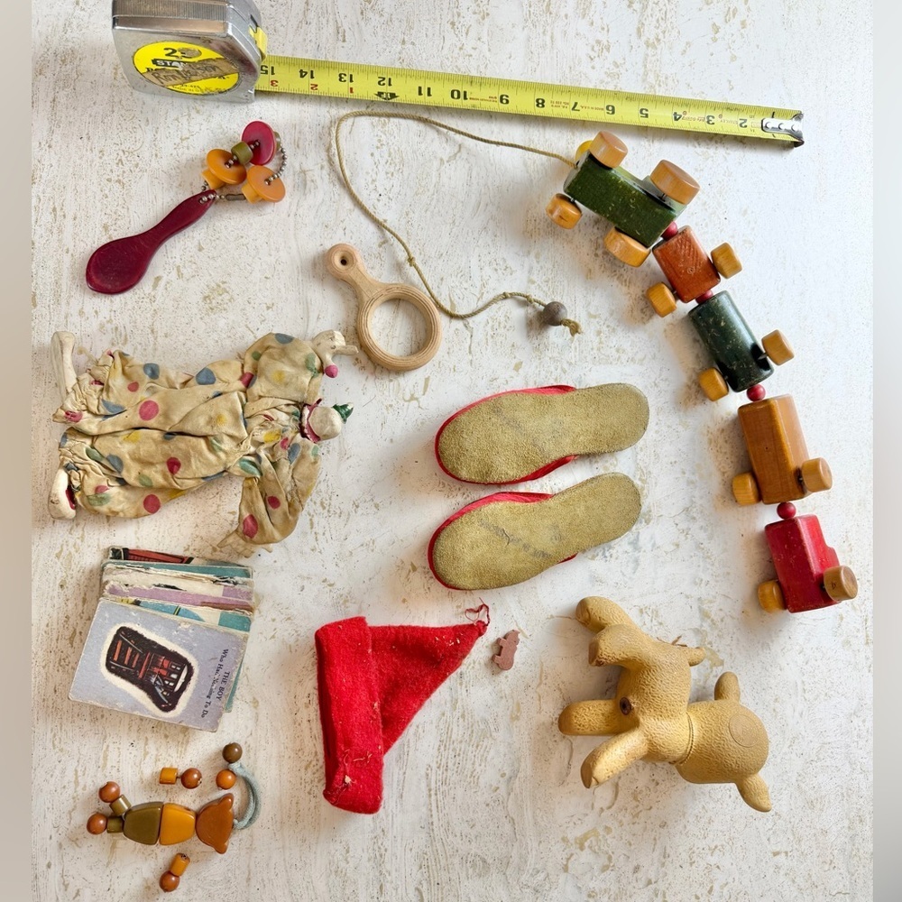 Vintage Wooden & Cloth Mid Century Toy Lot – Nursery Decor / Cottagecore – As Is - Picture 10 of 13